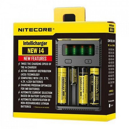 CARREGADOR BATERIAS NITECORE I4 PARA 4 BATERIAS